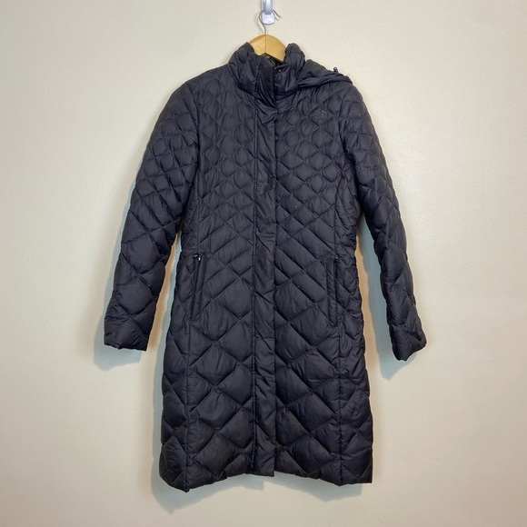 NORTH FACE QUILTED TRANSIT PARKA JACKET MEDIUM GRAPHITE GREY A8P2 GOOSE DOWN - Picture 1 of 8